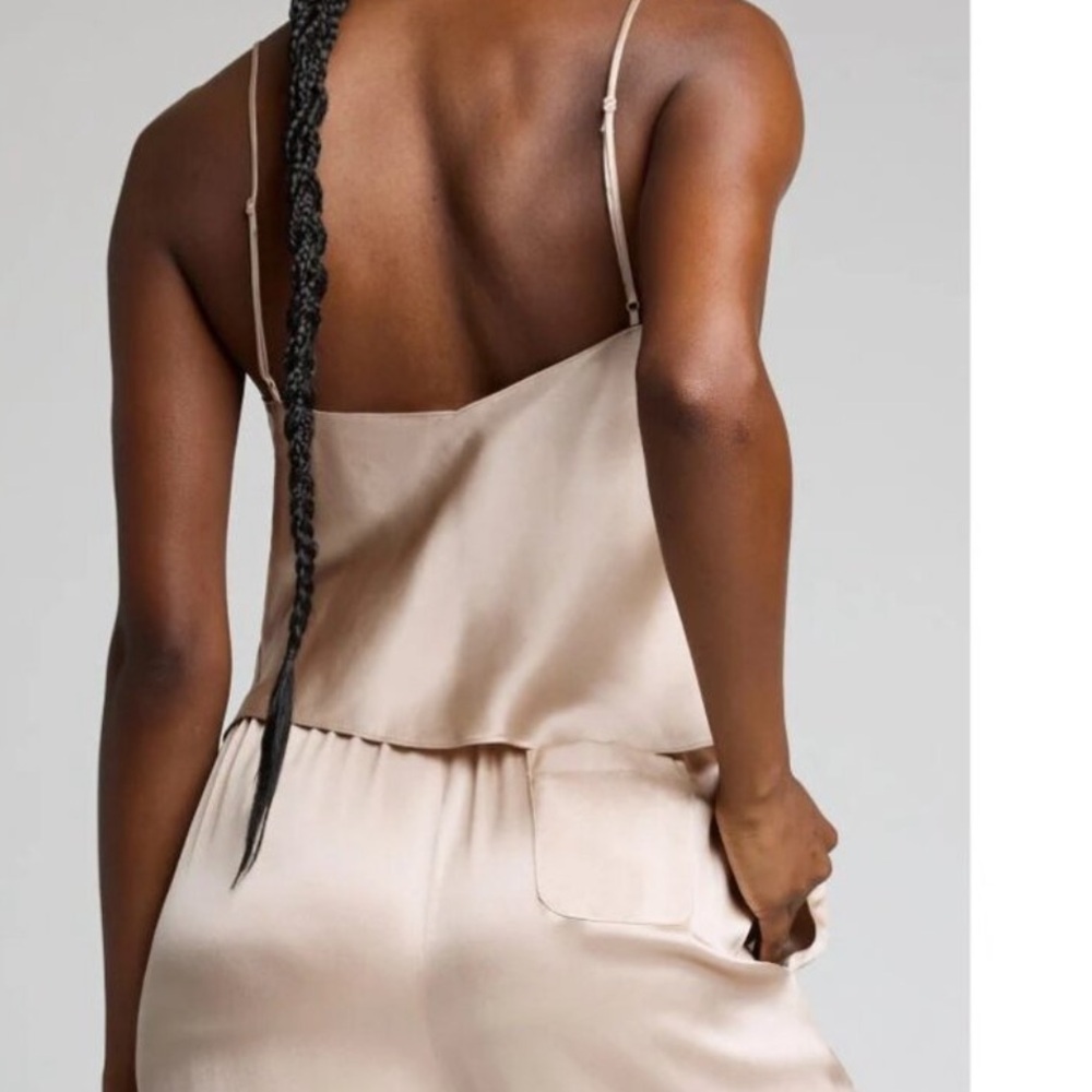 Negative eclipse washable 100% mulberry 17mm silk cami champagne Fizz Small $120 - Picture 7 of 13